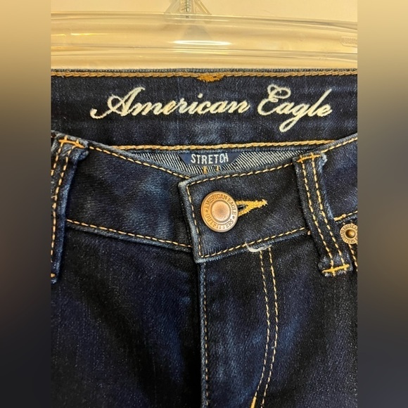 𝅺AMERICAN Eagle skinny stretch navy jeans dark wash size 8 - Picture 3 of 4